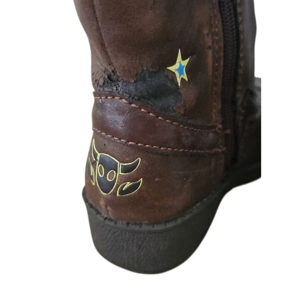 Disney Toy Story Woody Cowboy Boots Youth Size 8 Brown Western Costume Boots